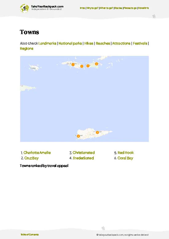 example page 6 from our offline Travel Guide for United States Virgin Islands